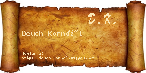 Deuch Kornél névjegykártya